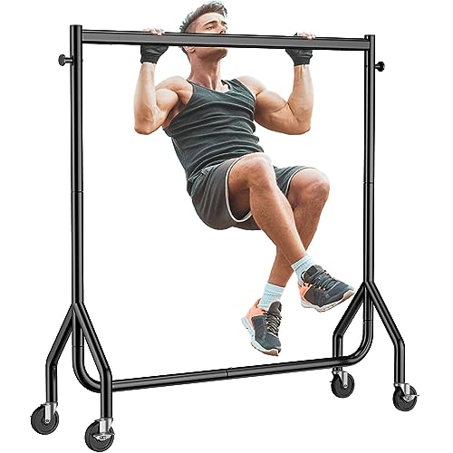 Clothing Garment Rack, Rolling Heavy Duty Clothes Rack Load 450 LBS with Wheels, Metal Clothing Racks for Hanging Clothes with Coats, Skirts, Shirts, Sweaters, Black,6 inches