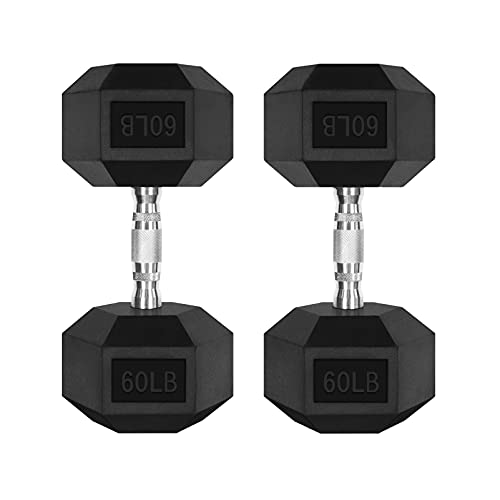 RitFit 5-300LBS Rubber Encased Hex Dumbbell Sets with Optional Rack for Home Gym, Coated Hand Weights for Strength Training, Workouts