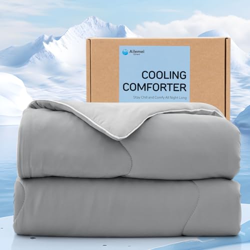 Ailemei Direct Cooling Comforter for Hot Sleepers,King Size Cooling Blanket That Instantly Chills for Night Sweats,Double-Sided Breathable Blankets to Control Your Sweat,108