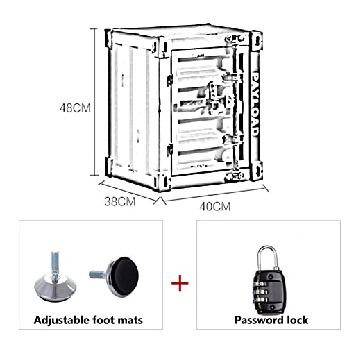 Green Industrial Style Metal Storage Cabinet, Sofa Bedside Fashionable Side Table, Home bar Shop Small lockers File cabinets (Color : Green- New Display, Size : 40x38x48cm)