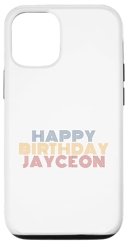 iPhone 14 Happy Birthday Jayceon Personalized Name Retro Typography Case