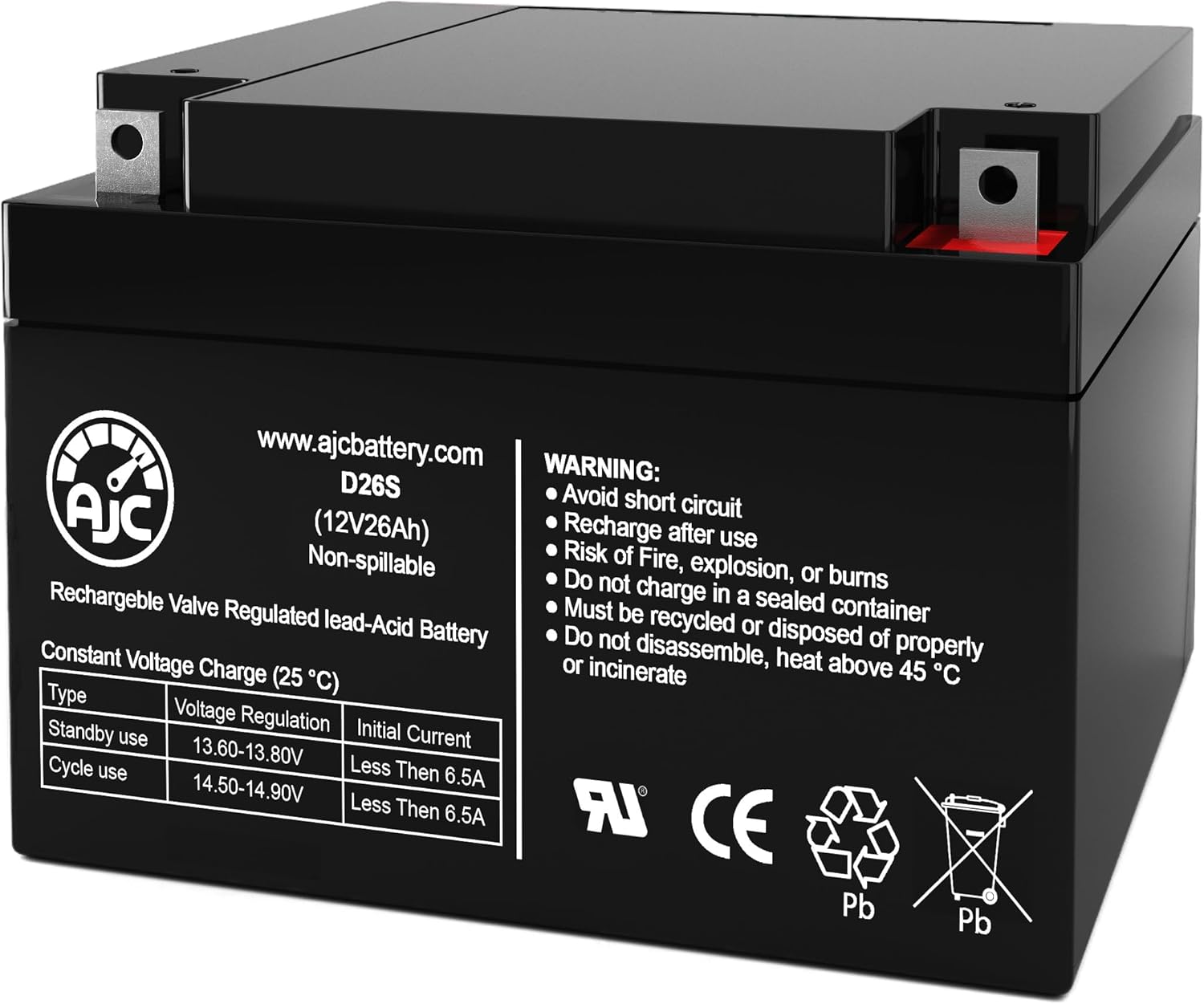AJC Battery Compatible with Enduring 6FM24 12V 26Ah UPS Battery