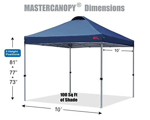 MASTERCANOPY Durable Pop-up Canopy Tent with Roller Bag (Black)