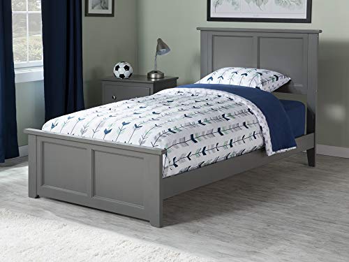 AFI Madison Twin Extra Long Traditional Bed with Matching Footboard and Turbo Charger in White