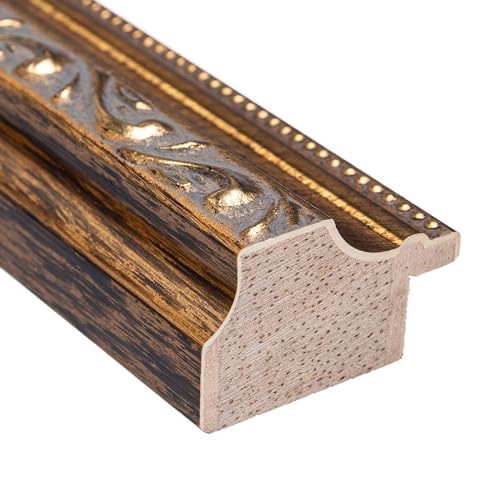 Poster Palooza 22x26 Traditional Antique Gold Complete Wood Picture Frame with UV Acrylic Plexiglass, Foam Board Backing & Hardware Included