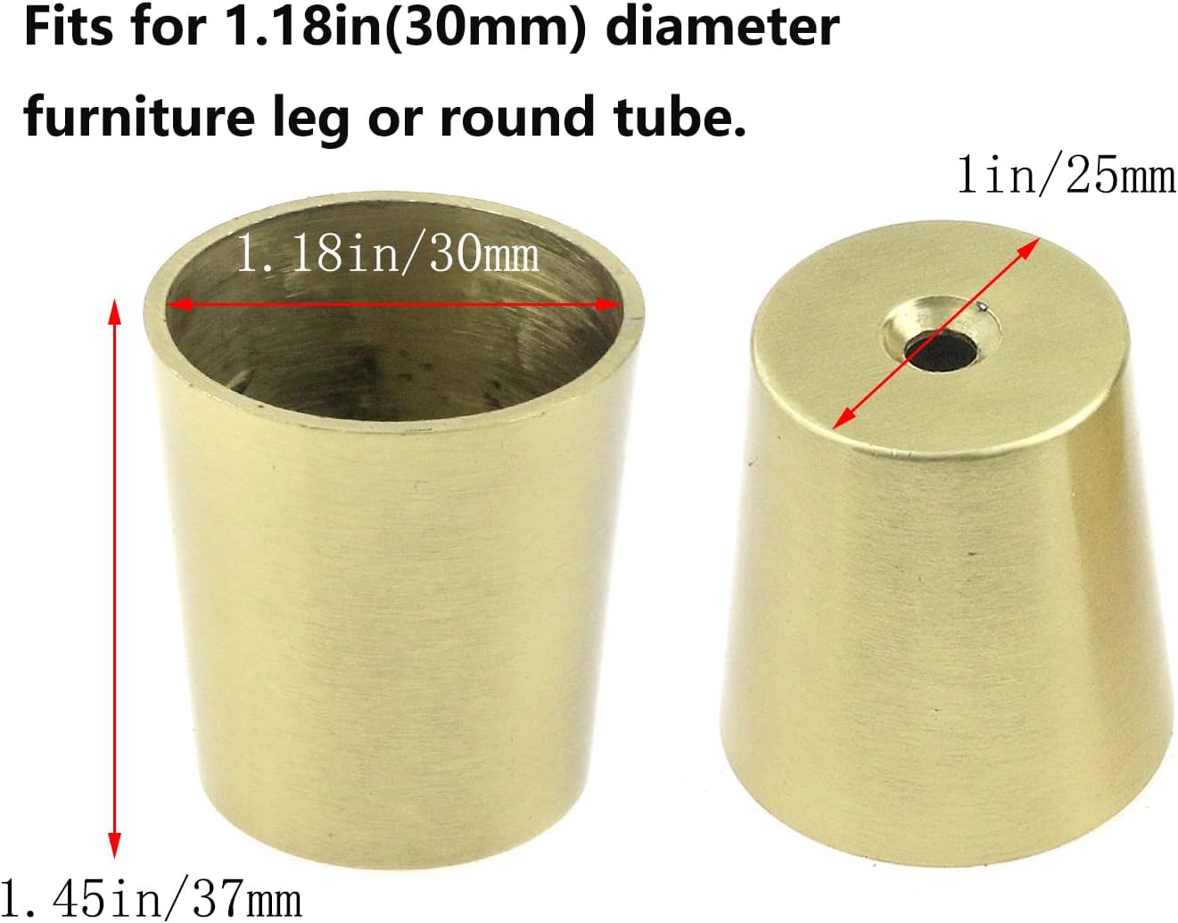 Antrader 4 Piece Gold Leg Cover Caps for 1.2