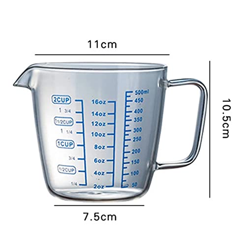 250ml 500ml Heat-resisting Glass Measuring Cup Milk Scale Microwave Measure Jug (250ml)