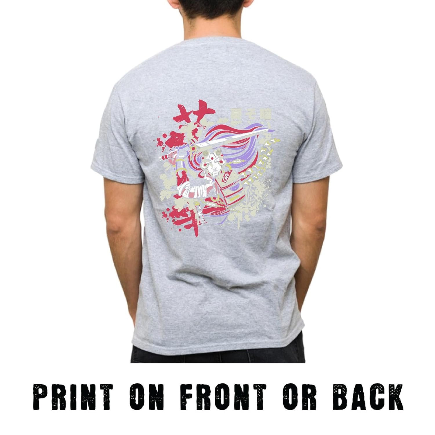 Street Art Style Asian Warrior Gift for Men and Women Men Women White Multicolor T