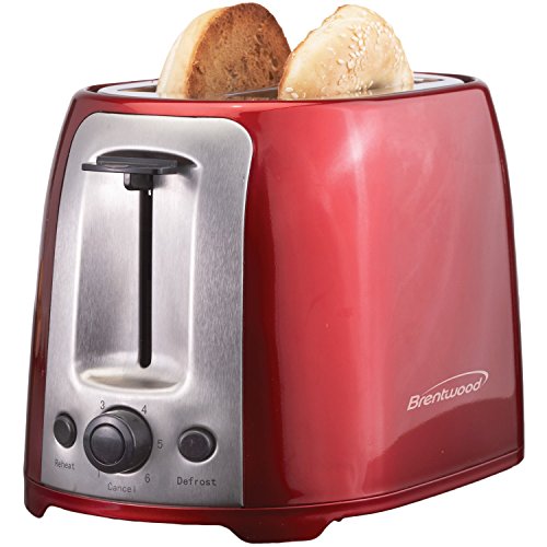 Brentwood TS-292R Cool Touch 2-Slice Extra Wide Slot Toaster, Red