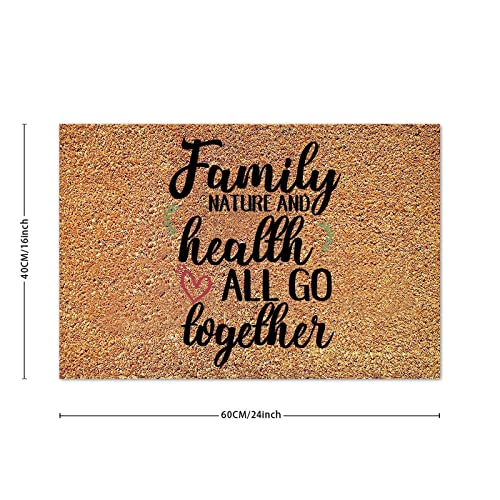 Colorful My Family was My Guide to My Reality Mat Front Door Porch Outside Coconut Coir Captures Dirt with Heavy Duty Backing Thick Homeowner Gift 16x24in