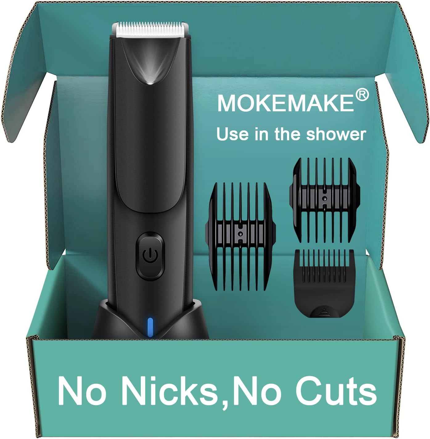 Men's Body Hair Trimmer - Electric Razor Shavers, Waterproof, IPX7, for Pubic Hair Trimming, with Charging Dock