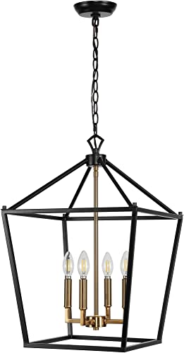 JONATHAN Y JYL7436A Pagoda Lantern Dimmable Adjustable Metal LED Pendant Classic Traditional Farmhouse Dining Room Living Room Kitchen Foyer Bedroom Hallway, 12 in, Oil Rubbed Bronze
