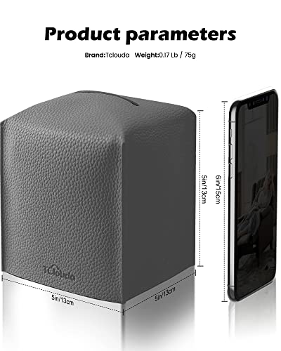 Tissue Box Cover, Tclouda, Modern PU Leather Square Tissue Box Holder for Creative Decorative, 2 Pack, Ideal for Bathrooms/Office/Car/Nightstand/Outdoor Tent/Dining Table, 5