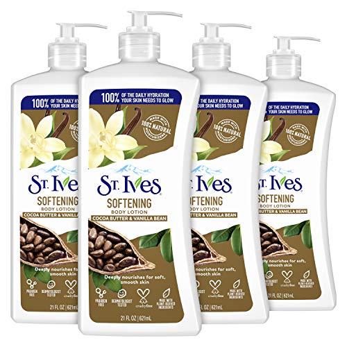 St. Ives Hydrating Hand & Body Lotion Moisturizer for Dry Skin Vitamin E & Avocado Made with 100% Natural Moisturizers 21 oz (pack of 4)