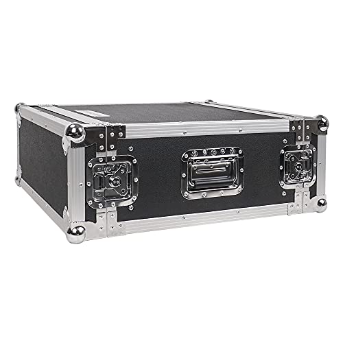 Sound Town 4U PA DJ Pro Audio Rack/Road ATA Case with 11U Slant Mixer Top, 20.2’ Rackable Depth, 4 Space Size - Pro Tour Grade (STMR-4U)