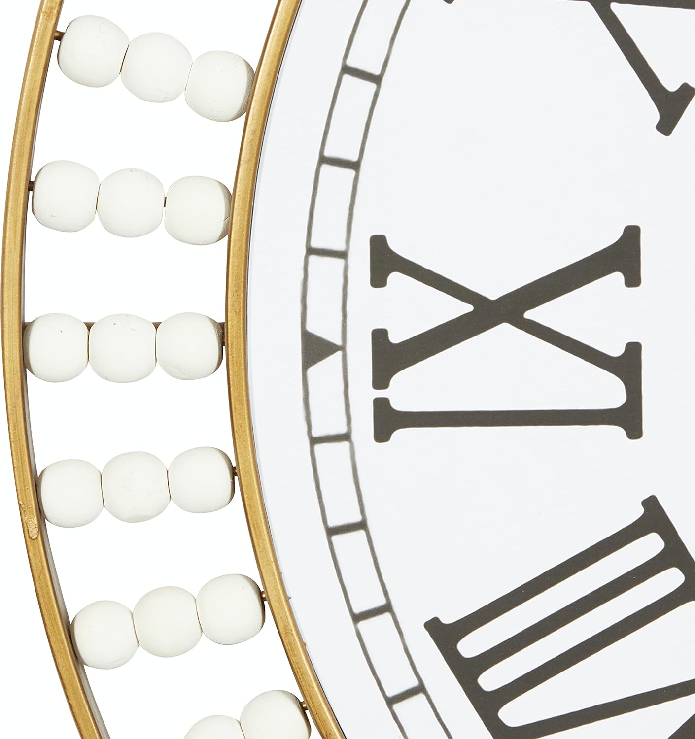 Deco 79 Metal Wall Clock with Gold Frame and Radial Beading, 24