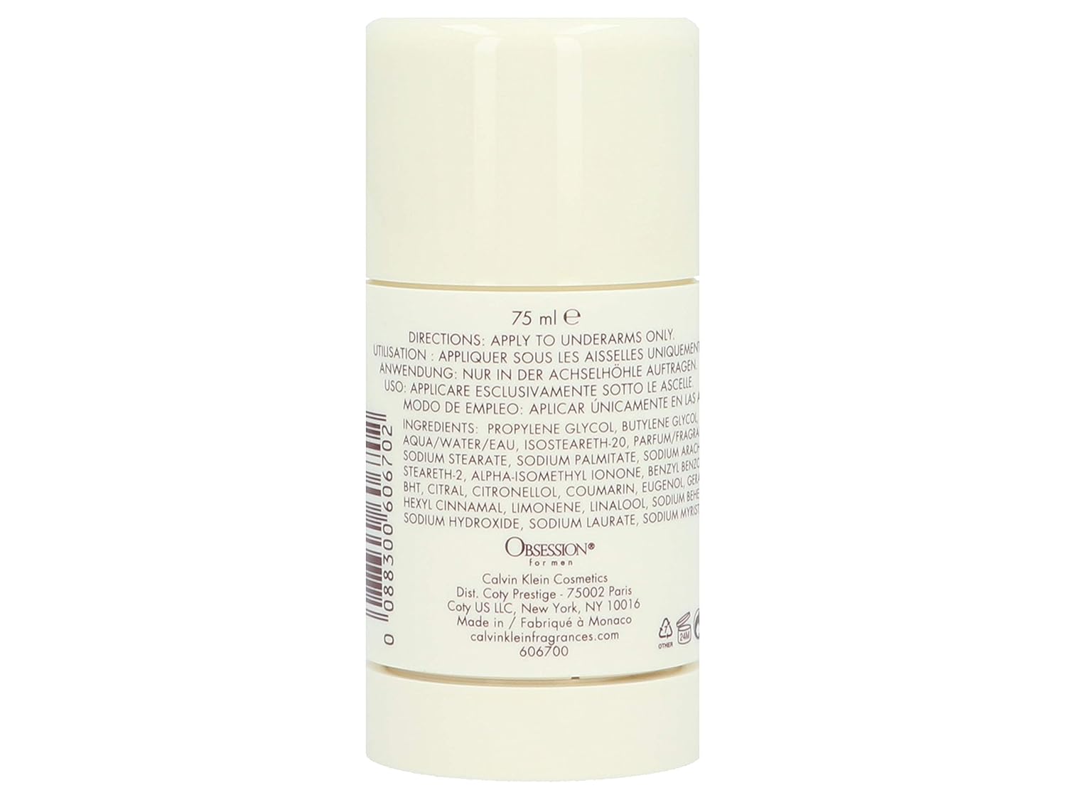 Calvin Klein Obsession Deodorant Stick for Men – With Notes of Bergamot, Lavender, Sage, Musk & Sandalwood il– 5 fl oz.