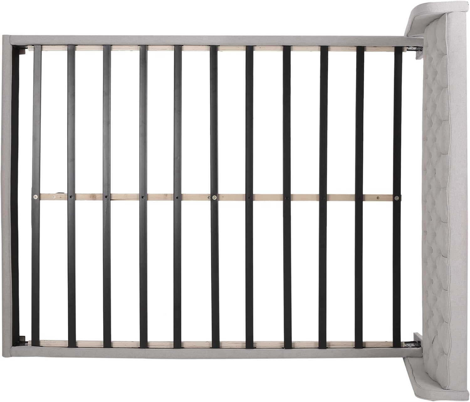 Christopher Knight Home Costello Fully Upholstered Fabric Bed Set, Queen, Light Grey