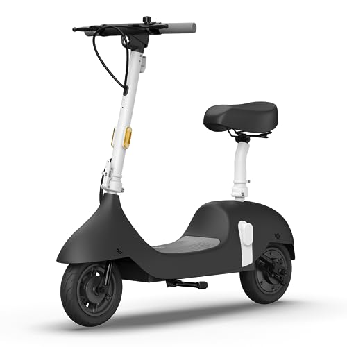 OKAI EA10 Electric Scooter with Seat for Adults, Up to 25 Miles Range & 15.5MPH, 750W Peak Power Motor, Electric Moped Bike with 10
