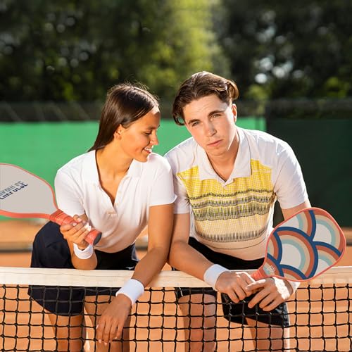 Pickleball Paddles,USAPA Approved Fiberglass Pickle Ball Set of 2/Premium Wood Pickleball Paddle Set of 4,Retro Pickleball Rackets 2 Pack,Graphite & Fiberglass Hybrid Face,Large Sweet Spot