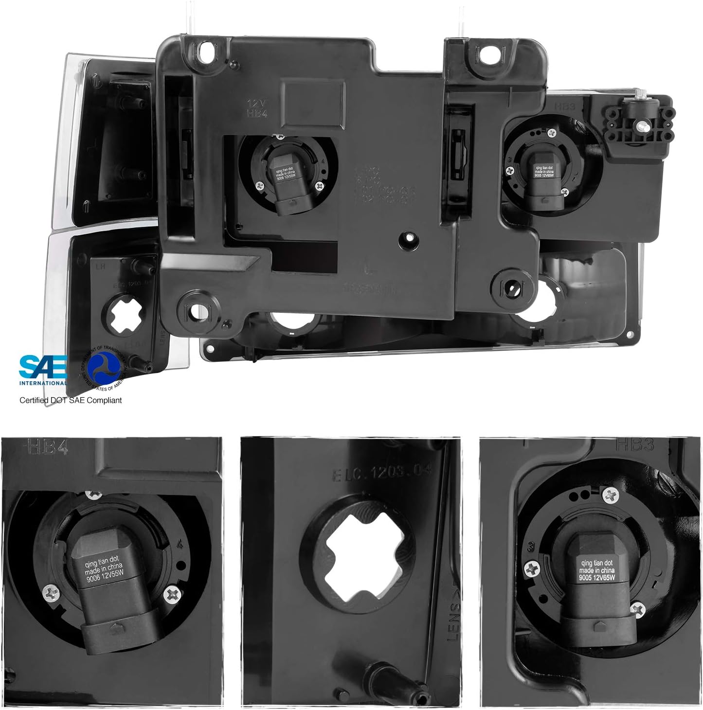 AKKON - For Chevy C/K 1500/2500/3500 Tahoe Suburban Silverado Full Size C10 Headlights + Bumper Light + Tail Brake Lamp