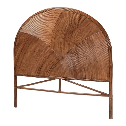 bali & pari Seana Natural Rattan Standalone Headboard, Queen, Dark Brown