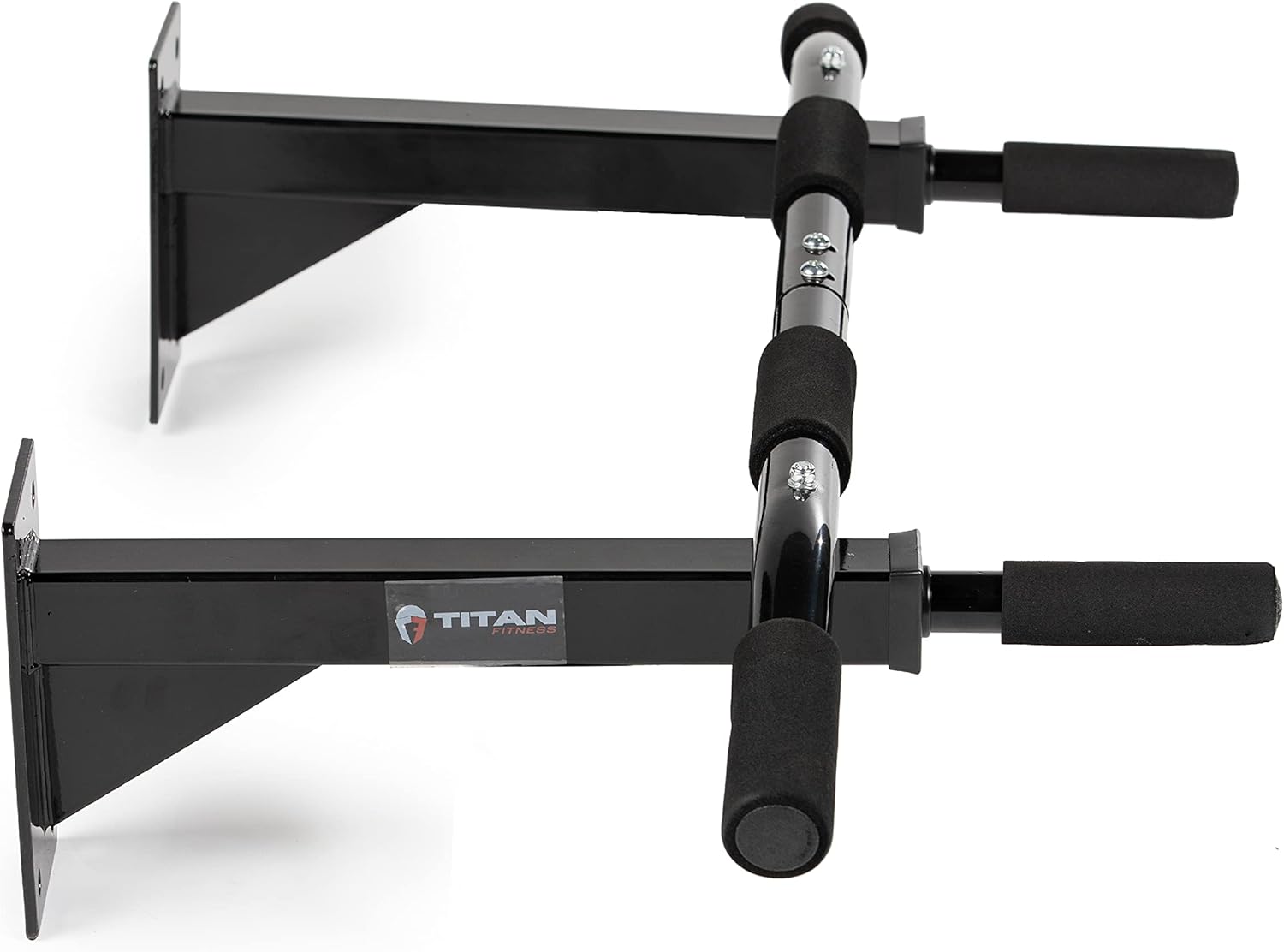 Titan Fitness 3 Position Wall Mounted Pull Up Bar ChinUp Mount Foam Grip Handles Multi Function Home Gym Exercise
