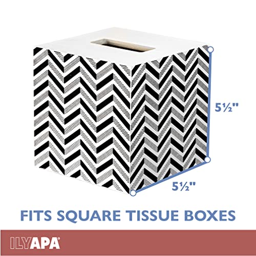 Ilyapa Tissue Box Cover Square - Rustic Galvanized Metal Tissue Box Holder