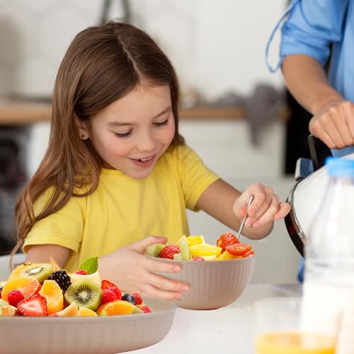 Elite Wheatstraw Dinnerware set, Unbreakable & Reusable Dinner Plates and Bowls set (12 pieces), Lightweight Microwave safe dishes & cereal bowls, Kids Plates and Bowls Sets, Camping plates (Beige)