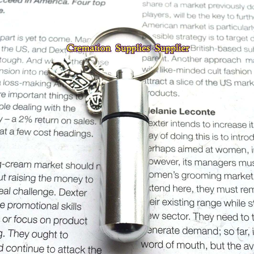 Motorcycle Cremation Silver URN Keychain,Motorcycle Keepsake urn, Ashes Keepsake, Motorcycle Memorial Gift, Bereavement Gift,Motorcycle Cremation Jewelry