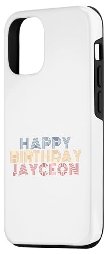 iPhone 14 Happy Birthday Jayceon Personalized Name Retro Typography Case
