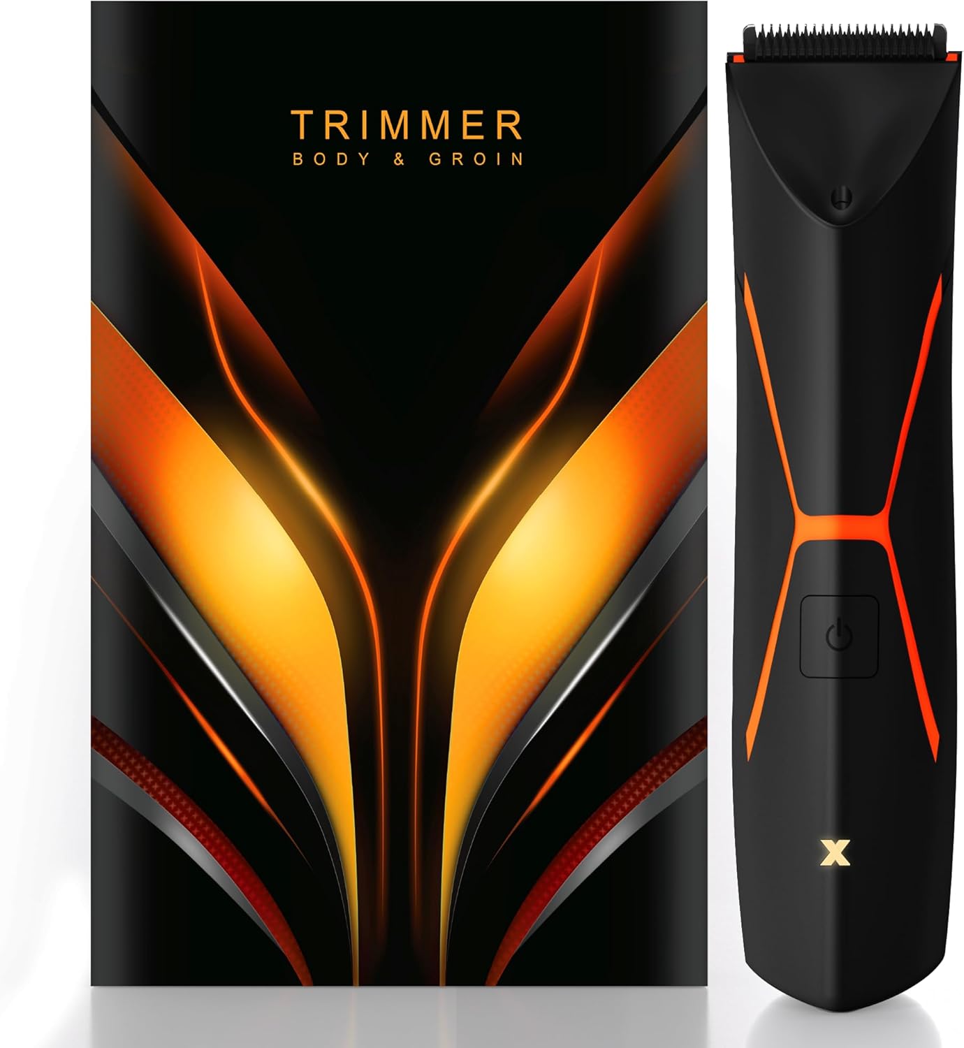 Body Hair Trimmer for Men - Ball Trimmer, Electric Groin Hair Trimmer, Waterproof Mens Pubic Hair Trimmer with 3 Trimming Combs, Replaceable Ceramic Blade Heads, Cordless Body Groomer