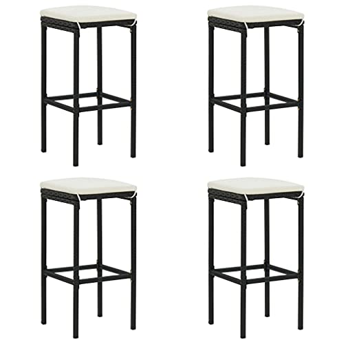 Modern and Fashionable Outdoor Furniture Sets,Apply to Bars and cafes,5 Piece Garden Bar Set with Cushions Poly Rattan,Gray