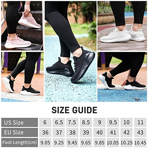 JIAFO Women's Walking Shoes, Slip on Tennis Shoes Women, Non Slip Shoes Sneakers, Casual Athletic Running Lightweight Breathable Mesh Knit
