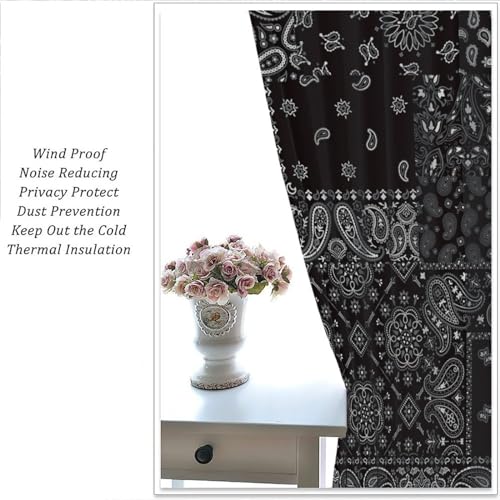 Floral Patchwork Pattern Window Curtains, Retro Bobo Plaid and Geometric Design Old Fashioned Window Treatments for Girl Bedroom Kitchen 2-Panel Set with Red Yellow Decor 42x45 Inch