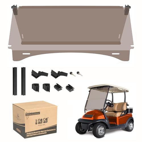 10L0L Golf Cart Windshield HD Shatterproof & Foldable Windproof for Golf Cart Club Car Precedent Since 2004 (Transparent)