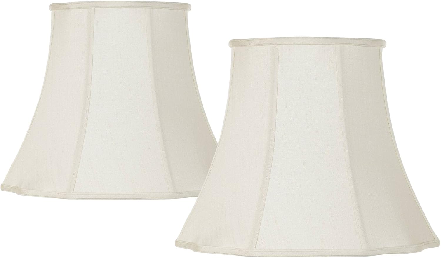 Set of 2 Bell Lamp Shades Cream Curve Cut Corner Large 11