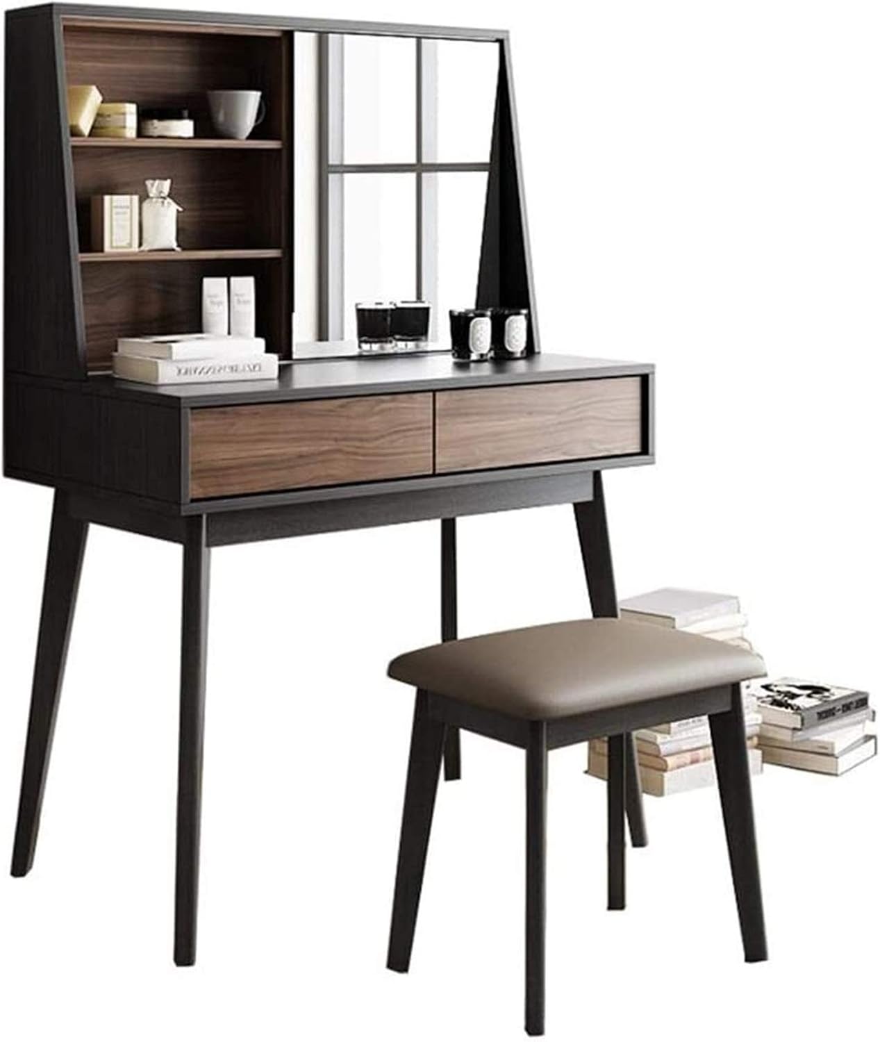 Luxury Dressing Vanity Table w/Stool for Bedroom, Dressing Table Nordic Master Bedroom Small Apartment Net Red Dressing Table Mini Simple