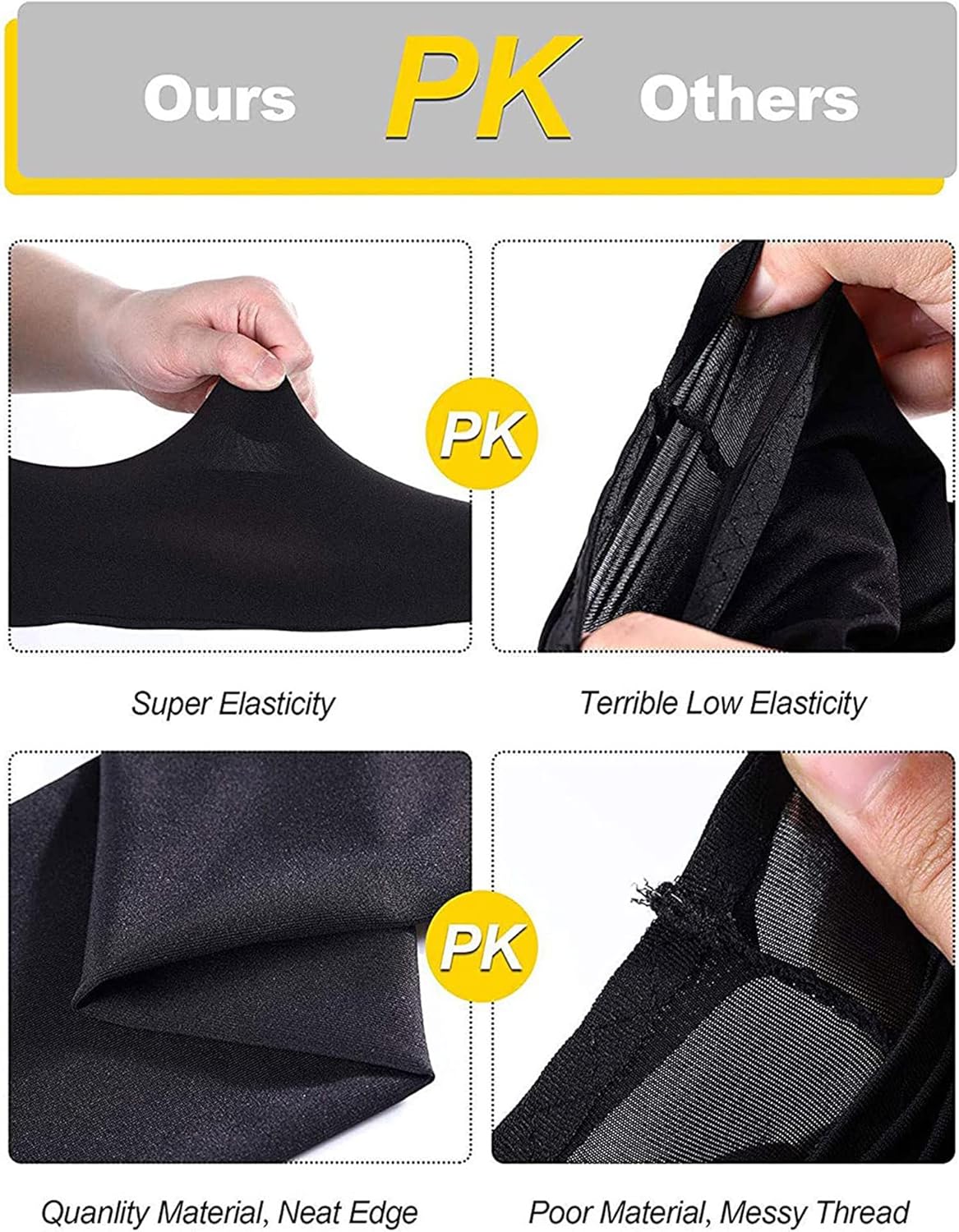 9 Pairs UV Protection Sleeves Cooling Sleeves Long Arm Covers Arm Sleeves for Men and Women (Black)