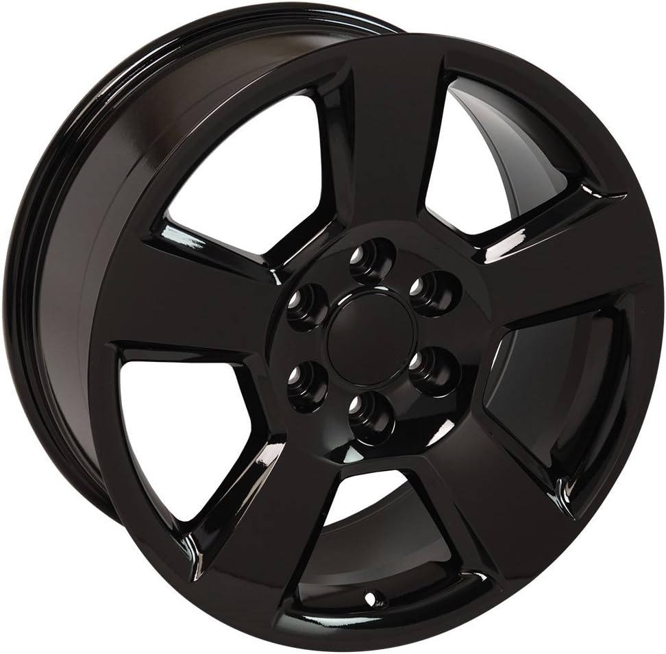 OE Wheels LLC 20 inch Rims Fits Chevy Silverado Tahoe Sierra Yukon Escalade CV76 20x9 Rims Gloss Black SET