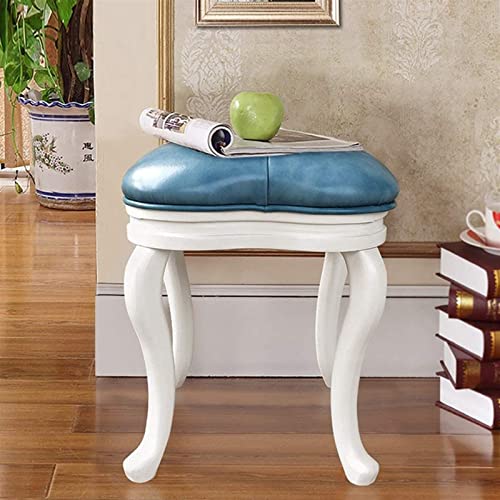Makeup Vanity Stool Chair for Makeup Room Bedroom, Vanity Benches Solid Wood Stool Home Dressing Stool Makeup Stool Shoe Bench Fashion Leather Stool