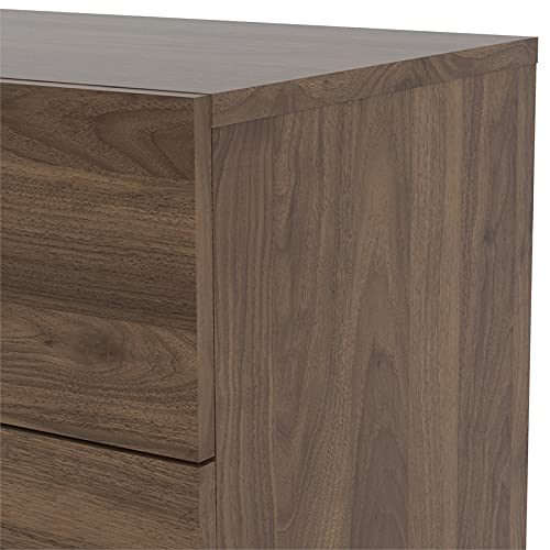 Home Square 2 Piece Bedroom Set with Dresser and Nightstand in Walnut