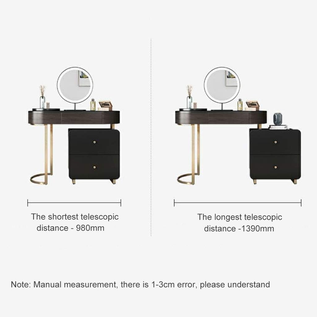 Vanity Table Dressing Table Bedroom Dresser Vanity Table Set Stool Make-up Table,Wooden Makeup Dressing Table with Drawers, Elegant Shape Design Crystal Knobs
