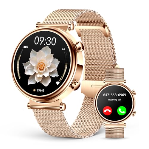 2024 Smart Watch (Answer/Make Calls), AMOLED Display Fitness Tracker, Heart Rate/Sleep Monitor/Pedometer/Calories, Multiple Sports Modes, Waterproof Women's Watch for Android iPhone