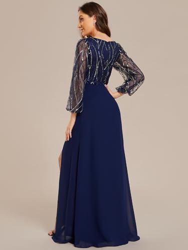 Ever-Pretty Women's Fall Long Sleeve A Line Split Floor Length Evening Dress 02001