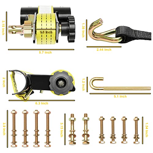 Ladder Rack Ratchet Straps with J-Hook (4PCS), 2