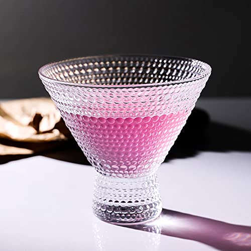 Stemless Martini Glasses Set of 6 Vintage Cocktail Glasses 7.8 oz Crystal Margarita Glasses Glasses Drinking Glassware for Bar, Martini, Cosmopolitan, Manhattan, Gimlet, Pisco Sour, Brandy