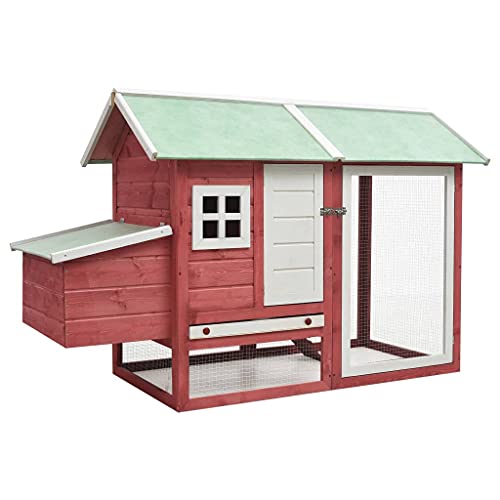 Outdoor Chicken Coop Wooden Hen House with Run, Poultry Cage Outdoor Rabbit Hutch Duck Cage, Nesting Box, AA