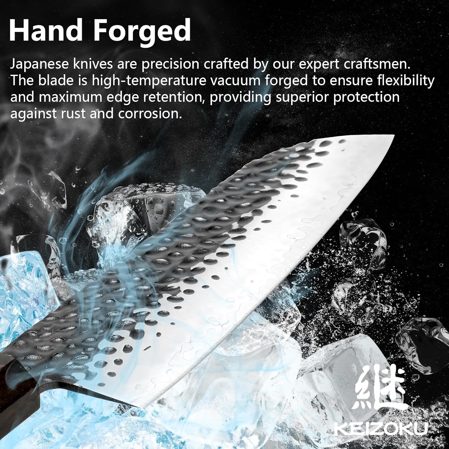 Gyuto Santoku Knife, Japanese Chefs Knife 7 Inch, Ultra Sharp 3 Layers 9CR18MOV High Carbon Steel Kitchen Knives, Professional Hand Hammered Sushi Knife (7 Inch Santoku Chef Knife)