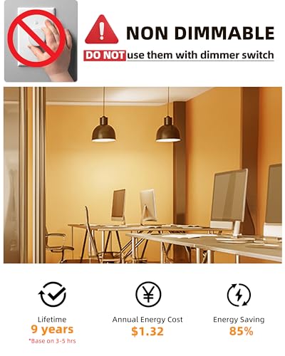 MASTERY MART A19 60-Watt Led Light Bulbs, 5000K Bright Daylight White, 800 Lumens, 6 Pack, E26, Non-Dimmable, CRI 80+ Energy Star, UL Listed, 9W [60W Equivalent]